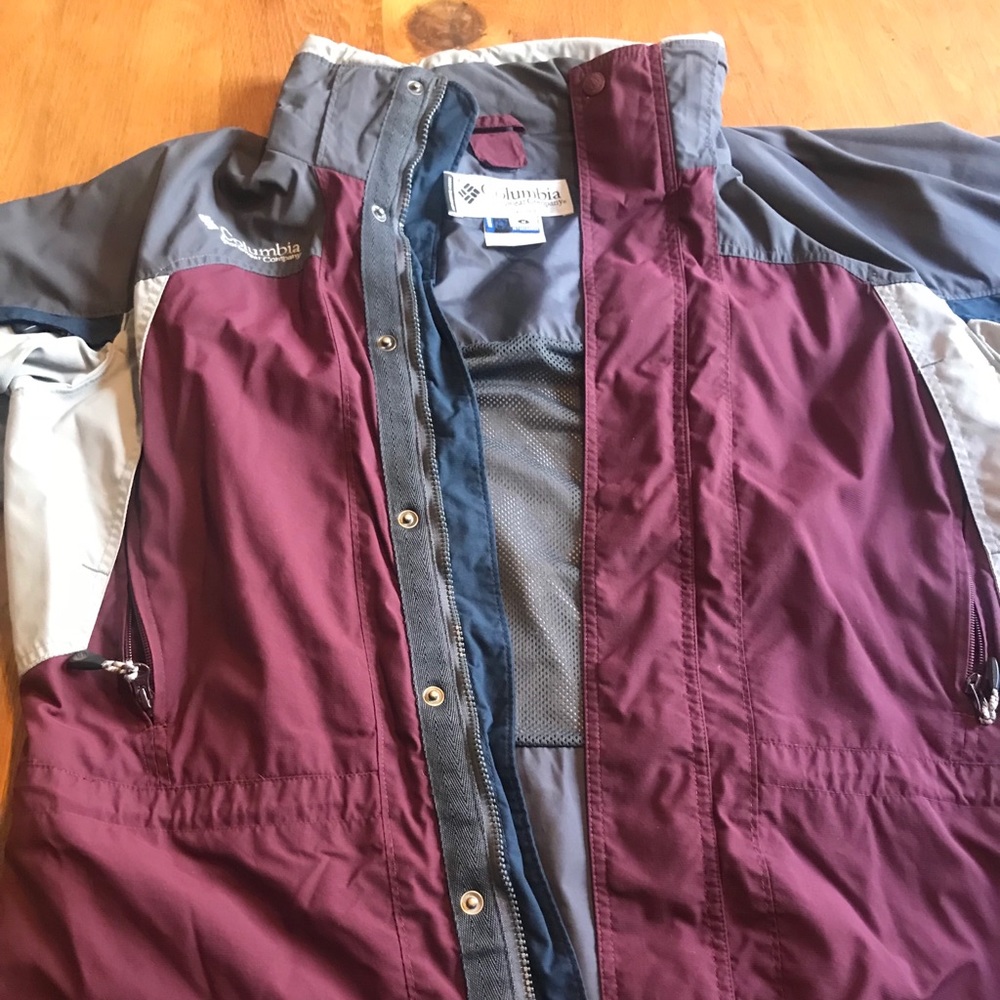 Columbia Maroon, Grey, and Blue jacket